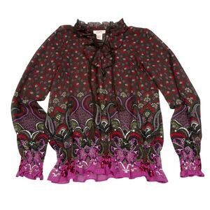 Candies Junior Womens Size S Floral Boho Blouse